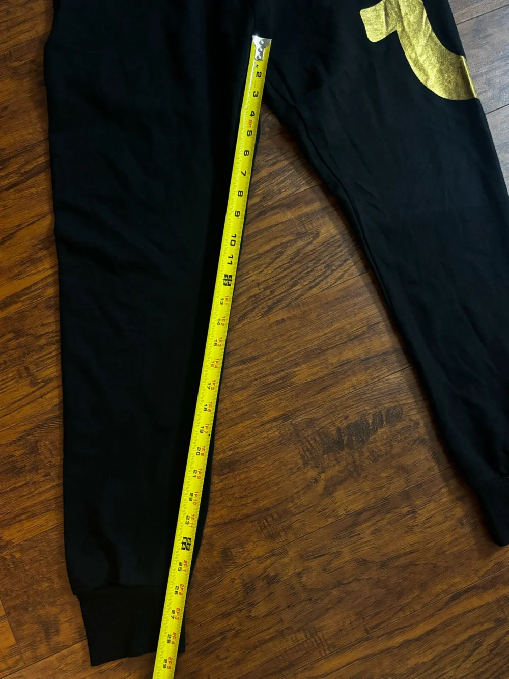 True Religion Brand Jeans Loungewear Gold Horseshoe Logo Sweatpant Black Joggers